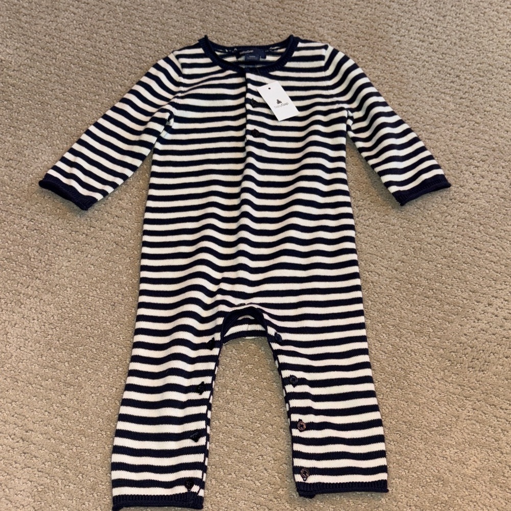 Baby GAP Navy and White SweaterStriped Baby Onesie